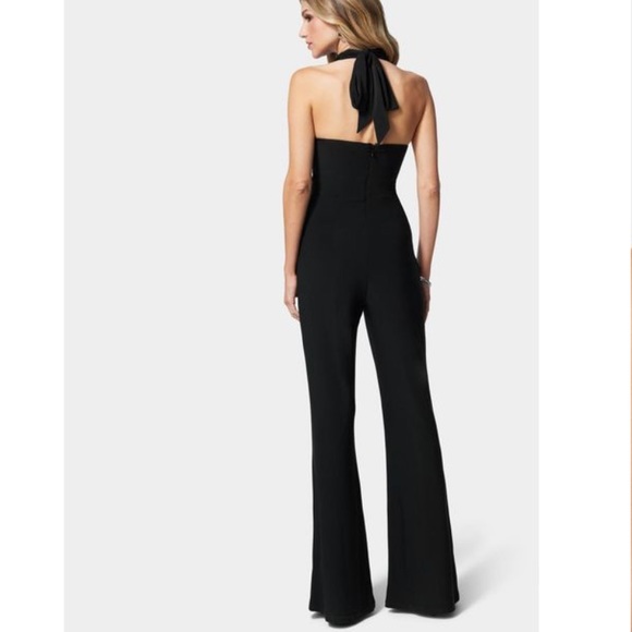 Bebe Tie Front Halter Black Jumpsuit 🌹🌹 - Picture 5 of 16